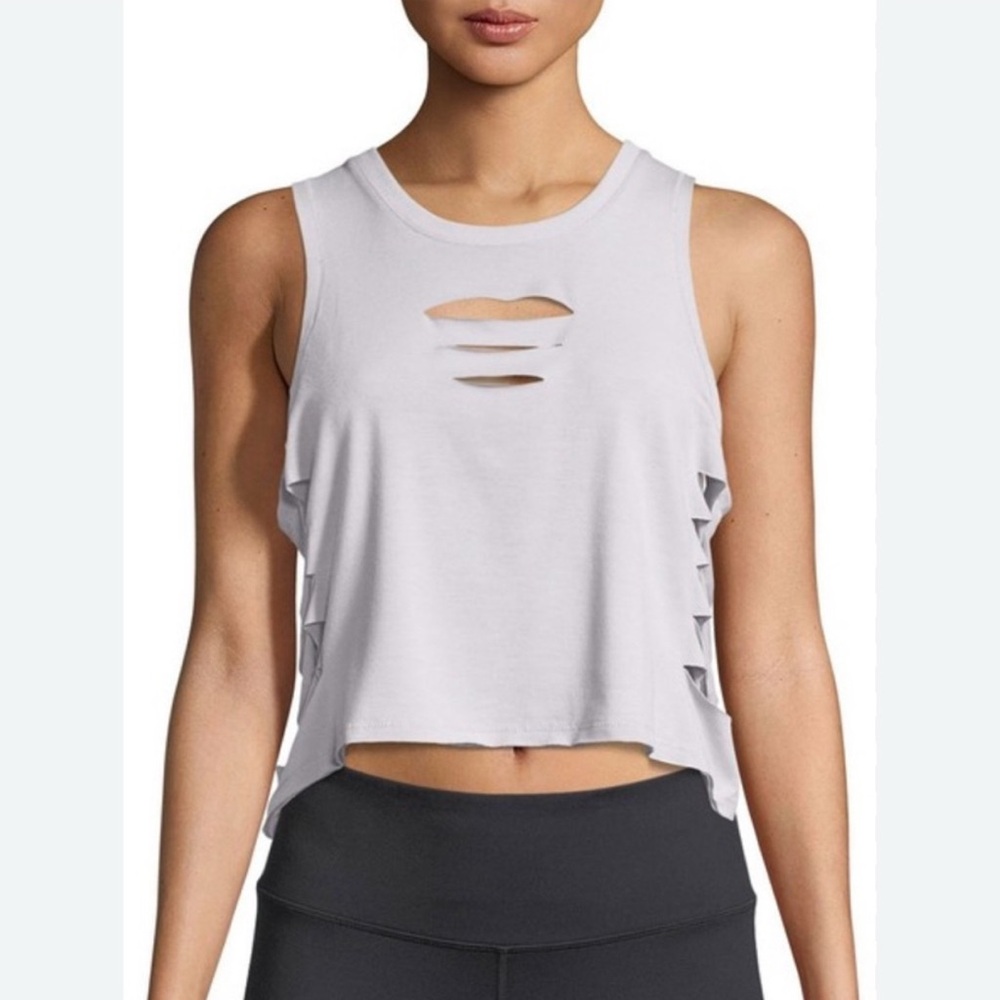 ALO Yoga White Cutout Tank Top